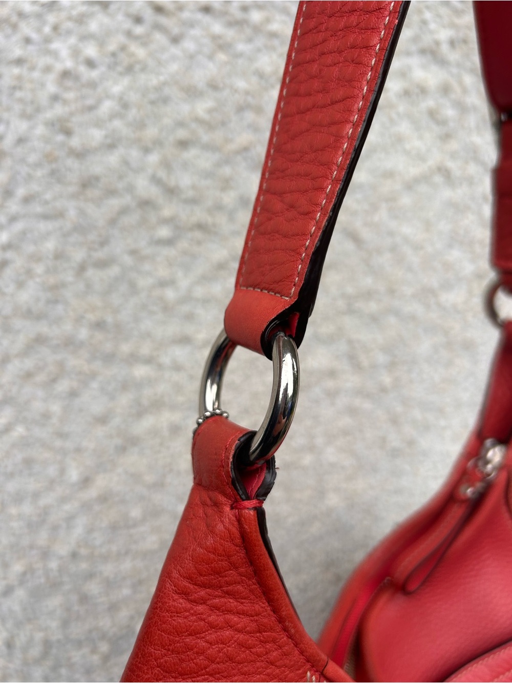RARE Vintage Y2K 2000s Hamilton Clip Hobo Pebbled Leather Shoulder Purse. - Picture 4 of 15